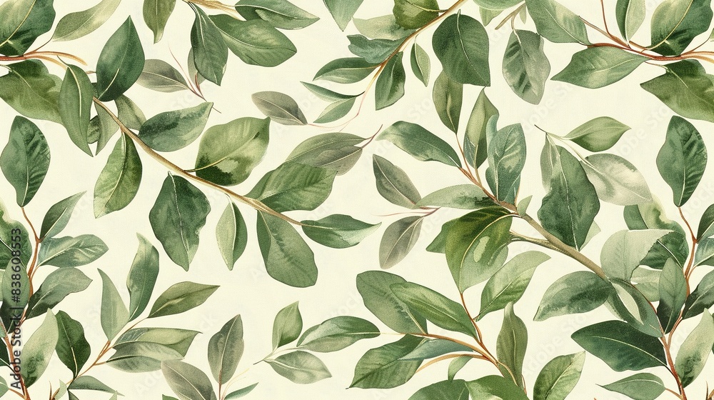Botanical Tile Pattern for Seamless Backgrounds Botanical Tile Pattern for Seamless Backgrounds