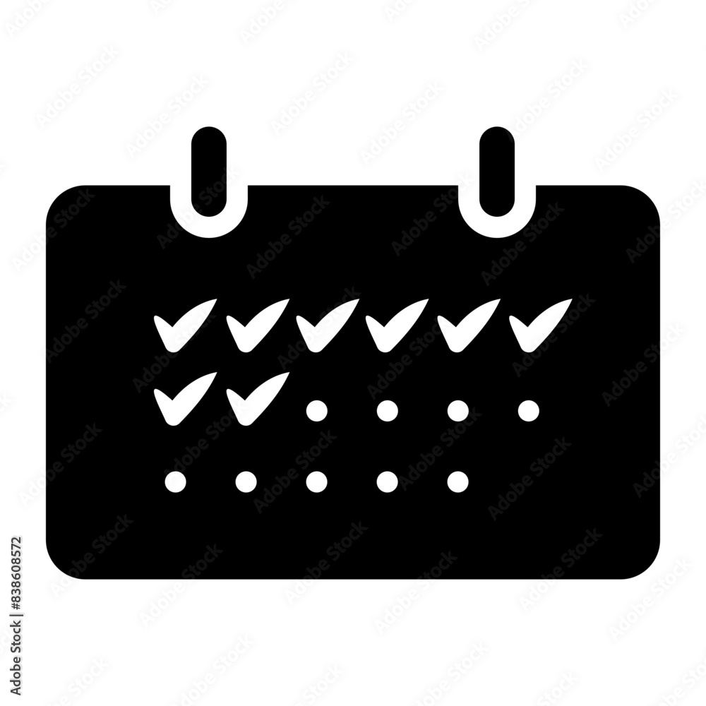 Fototapeta premium calendar checklist date glyph icon