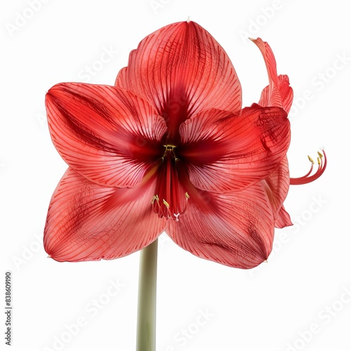 Amaryllis on White Background. Beautiful Amaryllis Flower