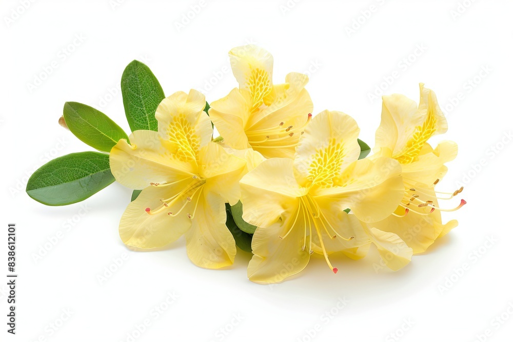 Fototapeta premium Yellow Azalea Flower Isolated on White Background