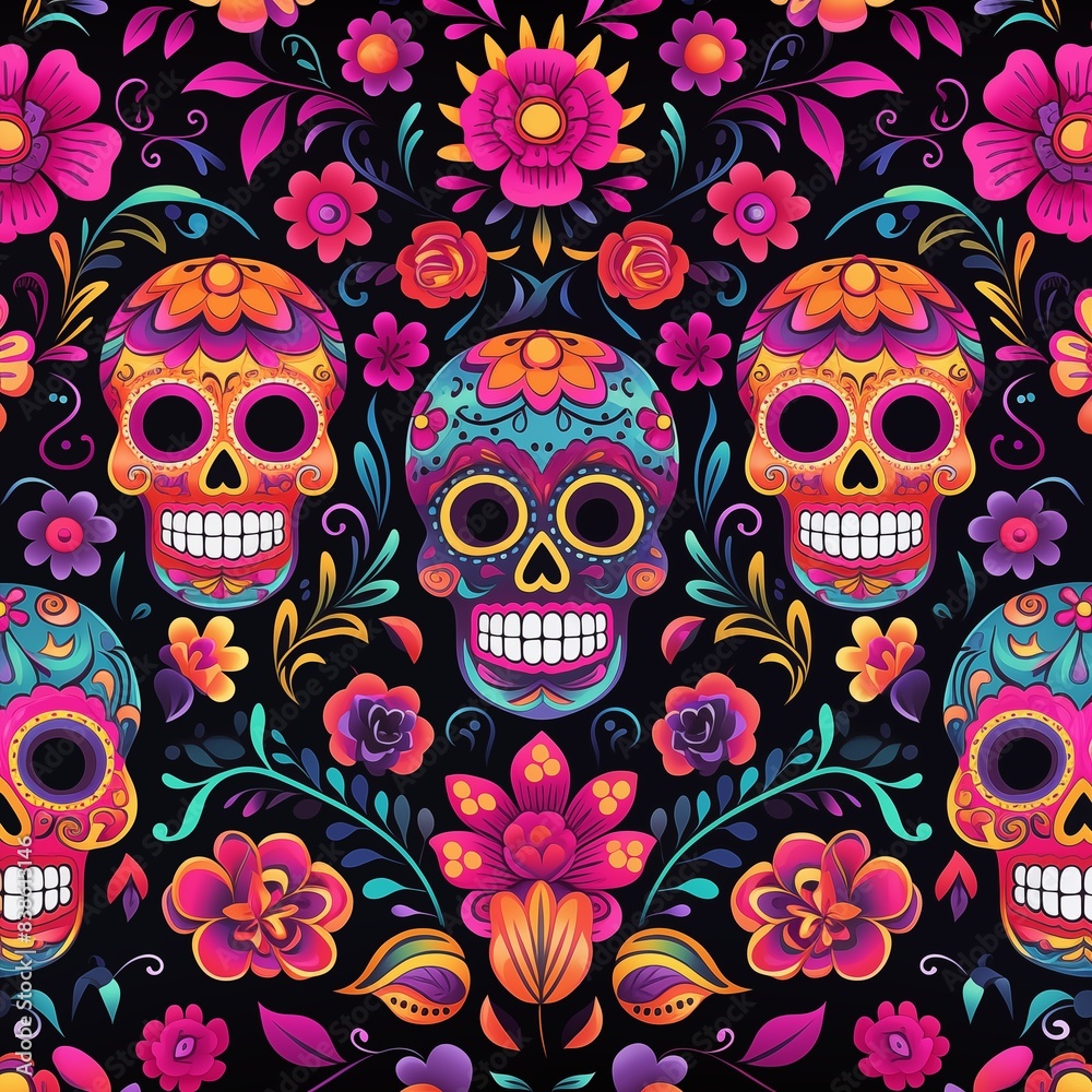 Colorful skull pattern Colorful skull pattern