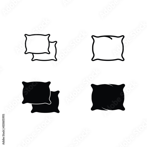 Pillow icon vector logo design template