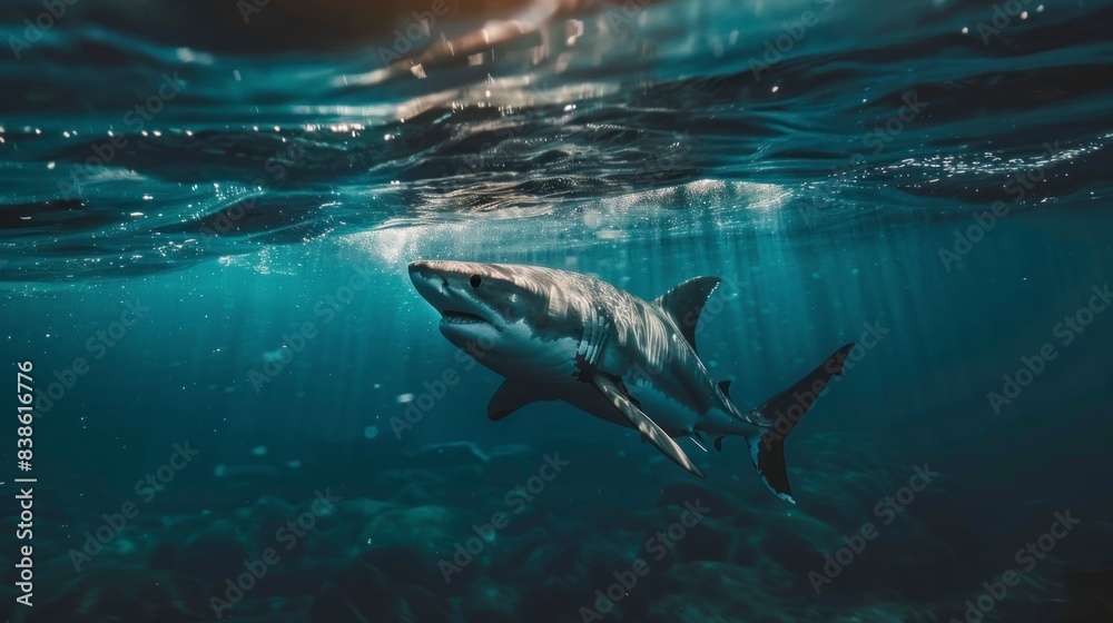 Fototapeta premium shark under the sea