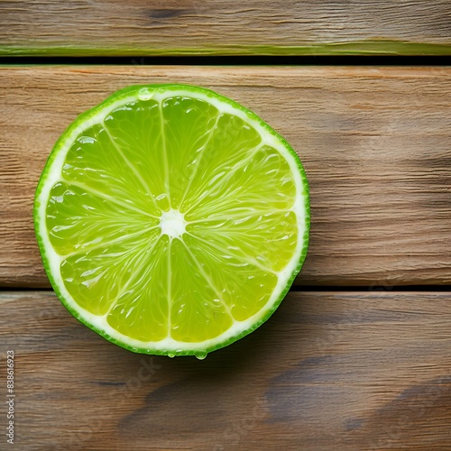 Limes on wooden background. Fresh Lime fruits