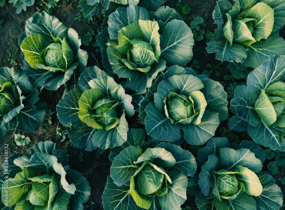 Green cabbage background, many green cabbages growing in the vegetable garden with leaves, healthy food concept, top view, flat lay. Green cabbage background, many green cabbages growing in the vegetable garden with leaves, healthy food concept, top view, flat lay.