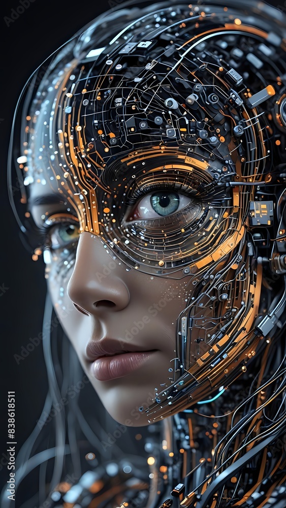 AI Processing Abstract - Portrait AI Processing Abstract - Portrait