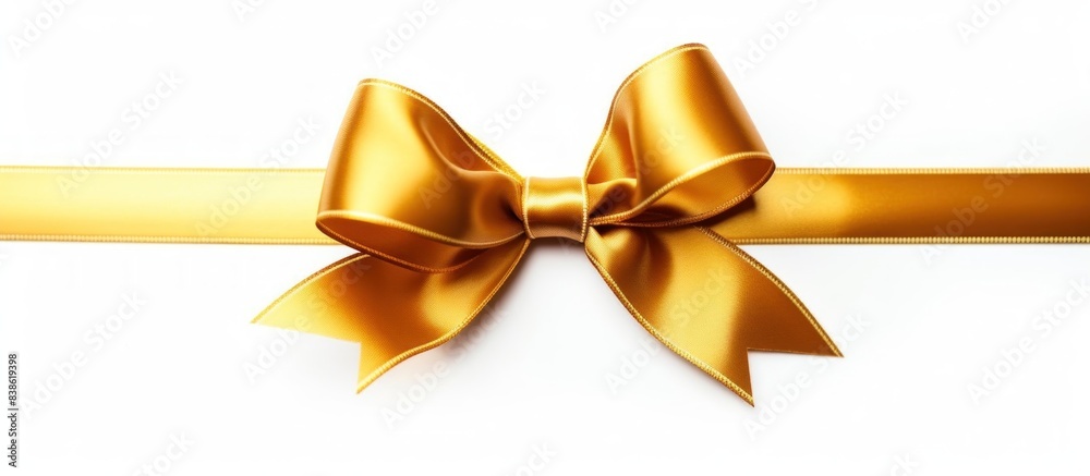 A gold ribbon and bow A gold ribbon and bow