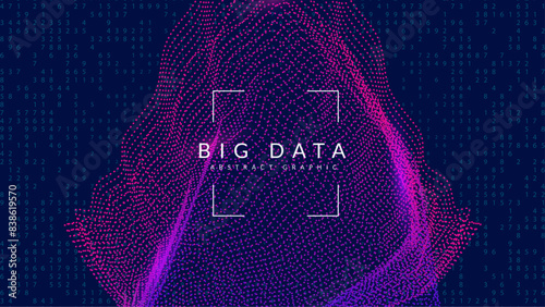 Innovate Background. Innovation concept for intelligent learning. Cyber dots connect in the flow of automation. 3D patterns of information particles. Tech Background.