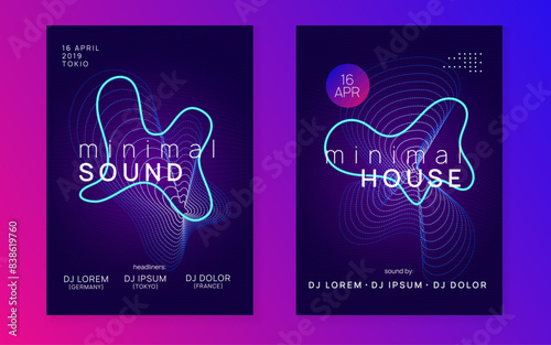 Discotheque Poster. Blue Night Club Background. Techno Flyer. Edm Trance Graphic. Green Fest Magazine. Festival Vector. Psychedelic Disco Illustration. Pink Discotheque Poster