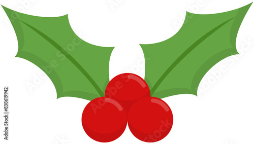 Holly berry illustration isolated on white background.