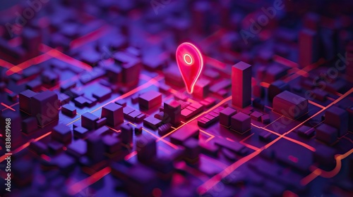 Wallpaper Mural 3d rendering travel and navigation planning, concept. AI generated illustration Torontodigital.ca