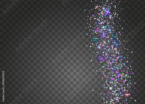 Festive Sparkle. Cristal Design. Purple 3d Background. Unicorn Effect. Party Confetti. Modern Dust. Disco Birthday Explosion. Light Pattern. Pink Festive Sparkle