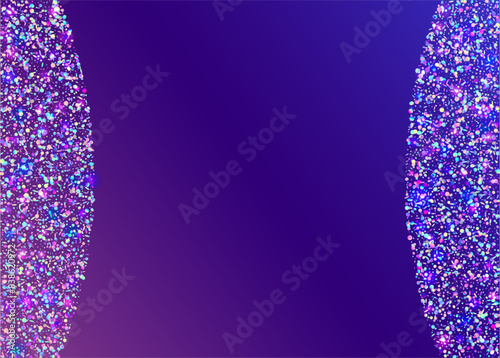 Party Confetti. Laser Birthday Template. Modern Banner. Rainbow Paper. Purple Light Glitter. Cristal Dust. Disco Texture. Carnival Background. Pink Party Confetti