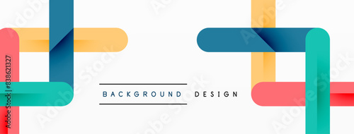 Colorful lines with shadows. Geometric background design. Vector Illustration For Wallpaper, Banner, Background, Card, Book Illustration, landing page