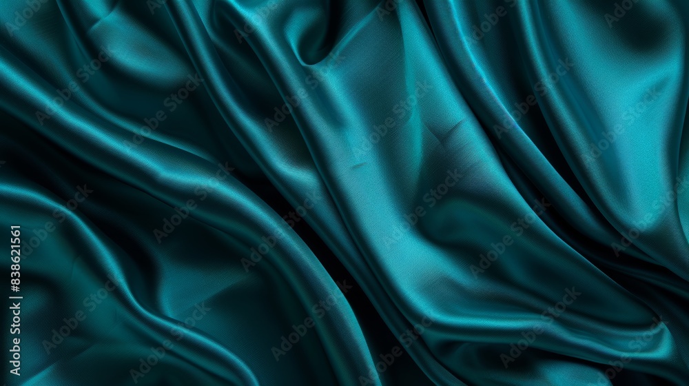 Deep teal silk with a glossy surface