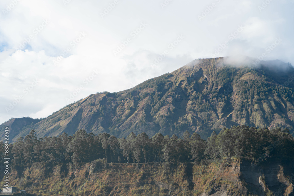 Fototapeta premium Mountain landscape with house and agricultural fields