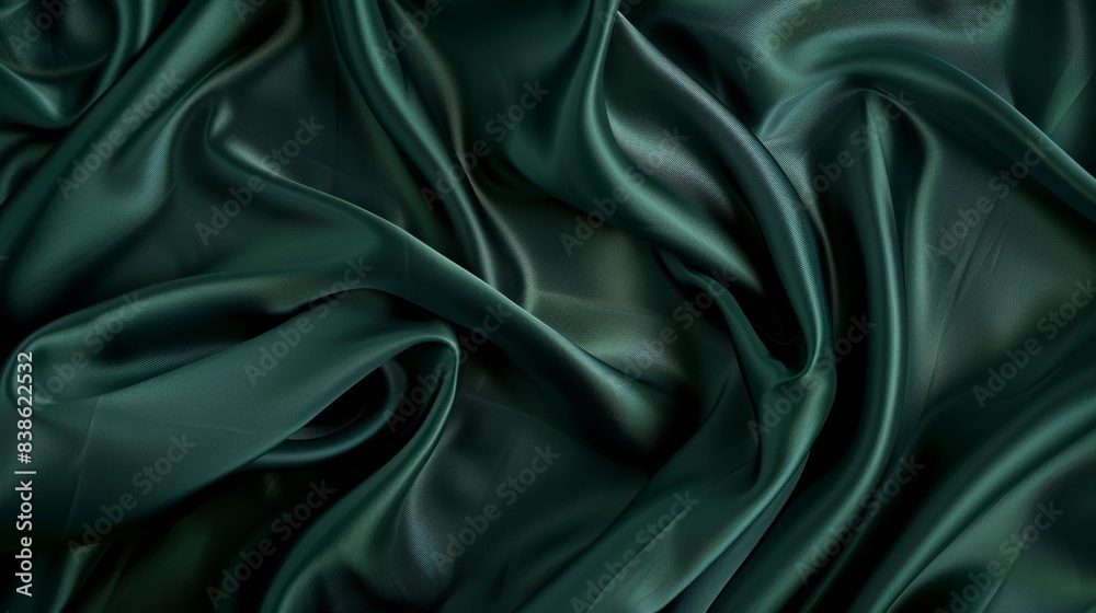 Fototapeta premium Dark emerald silk with a soft sheen