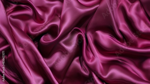 Rich burgundy silk with a glossy finish