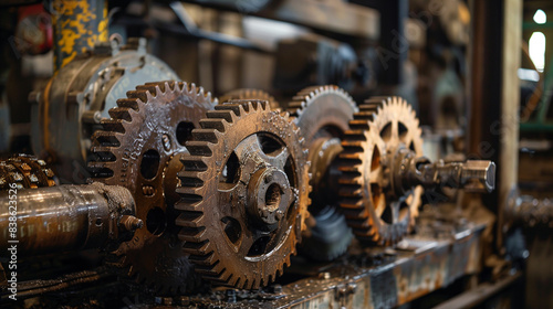 old rusty gears in a machine