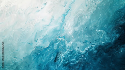 Abstract Blue and White Swirling Liquid Texture Background