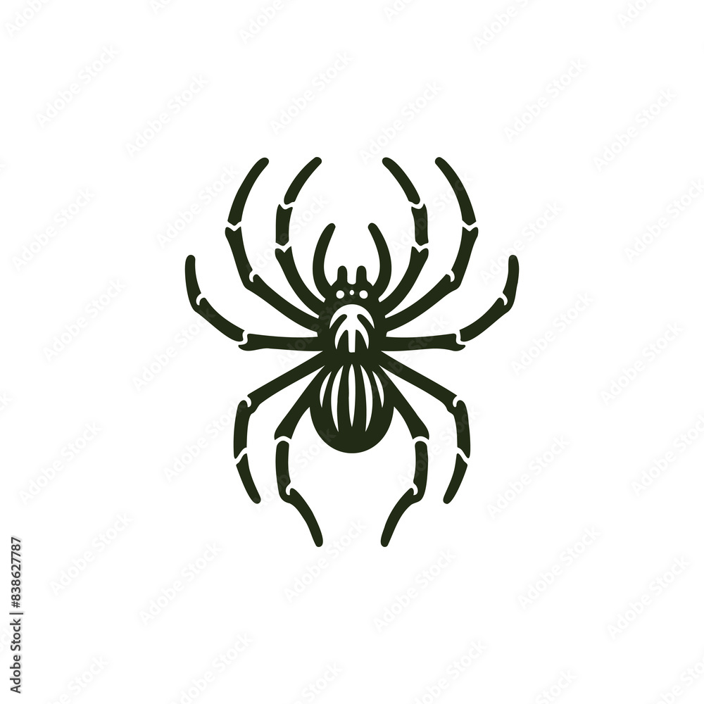 Black and White of Spider Illustration Black and White of Spider Illustration