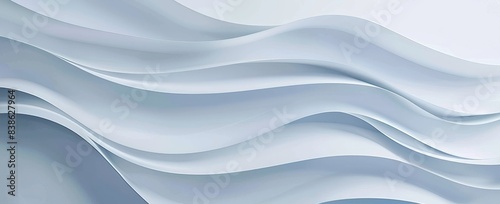 Abstract image of soft blue and white flowing layers, creating a serene and modern visual appeal. 