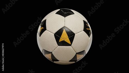 A football ball against a black background