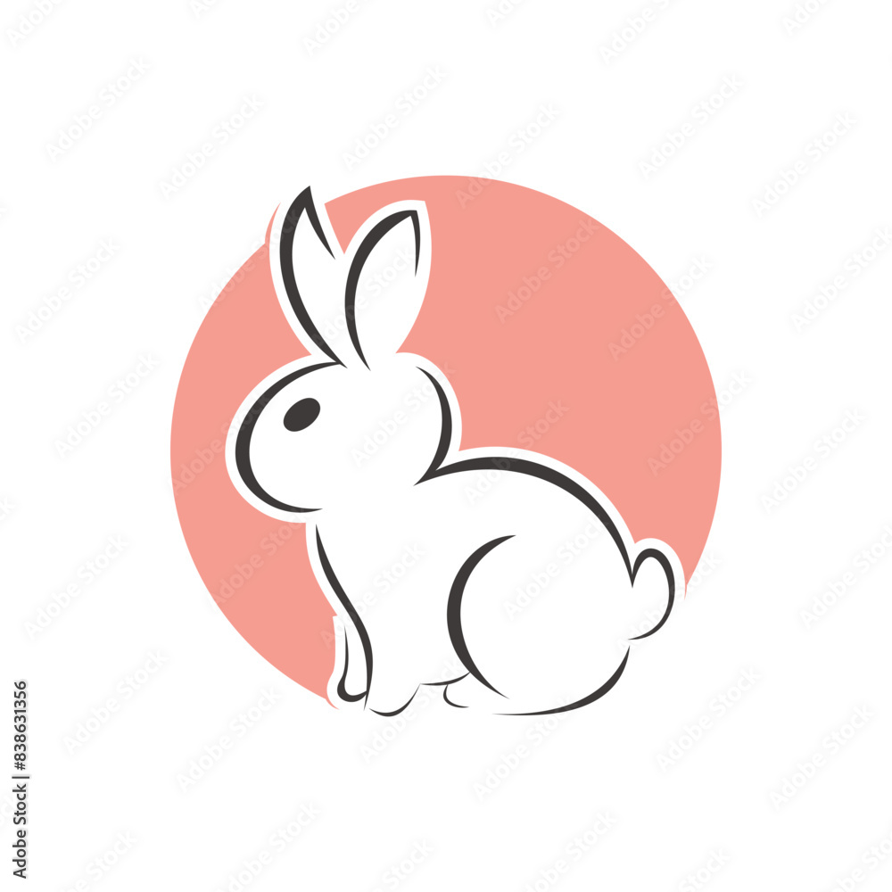 Obraz premium bunny icon logo design with simple concept