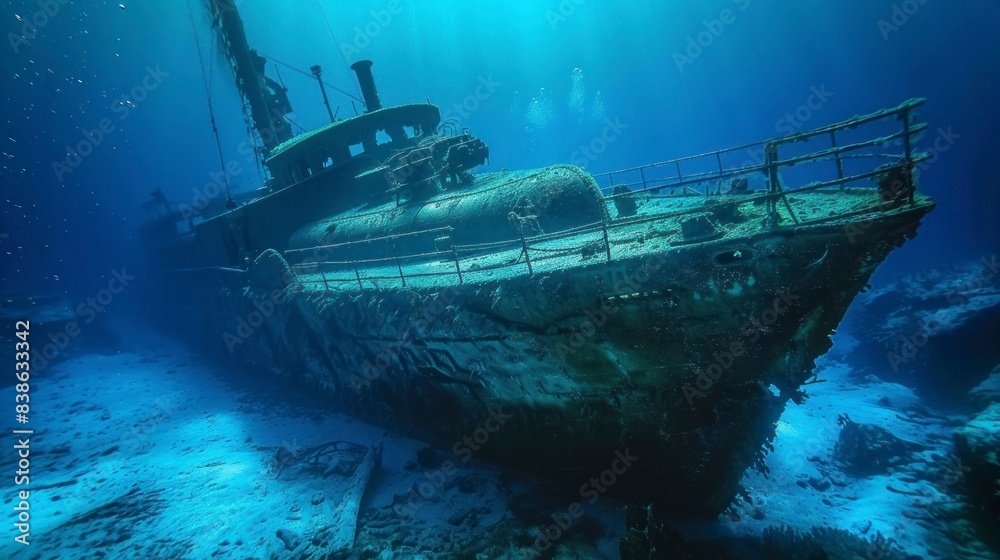 sunken ship under the sea sunken ship under the sea