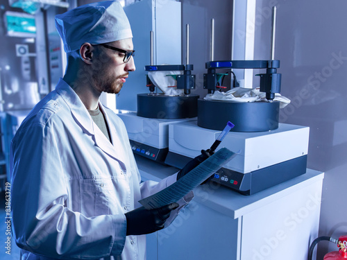 Man doctor in laboratory. S...
