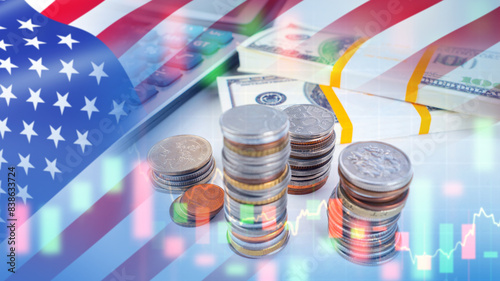 US economic. Money and calc...