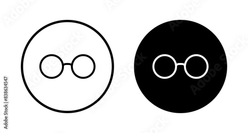 Glasses icon vector isolated on white background. Stylish Eyeglasses. Glasses vector. Optical concept