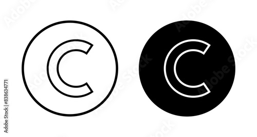 Copyright icon vector isolated on white background. copyright symbols