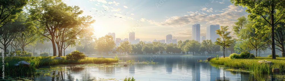 custom made wallpaper toronto digitalFuturistic Green City by Lakeside