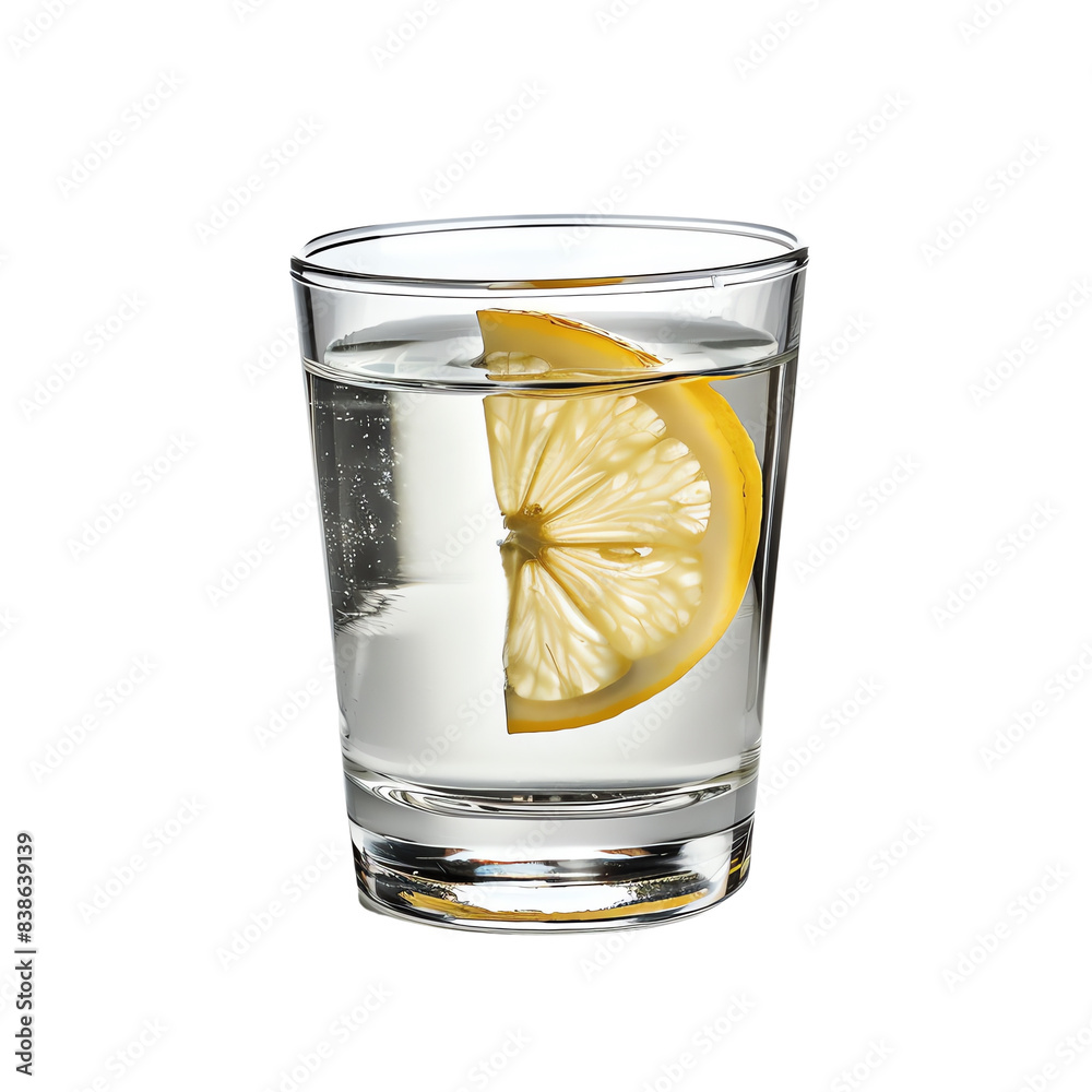 Refreshing drink of water with a slice of lemon in a glass. Perfect for hydration and adding a citrus twist to your beverage. Refreshing drink of water with a slice of lemon in a glass. Perfect for hydration and adding a citrus twist to your beverage.