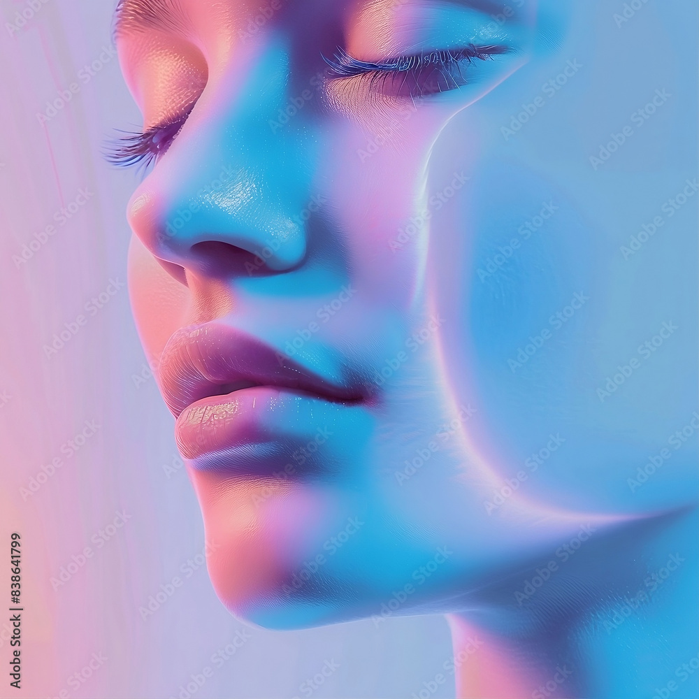 professional and modern young model for advertisement of skin care product, Youth, freshness, health and beauty created with generative ai professional and modern young model for advertisement of skin care product, Youth, freshness, health and beauty created with generative ai