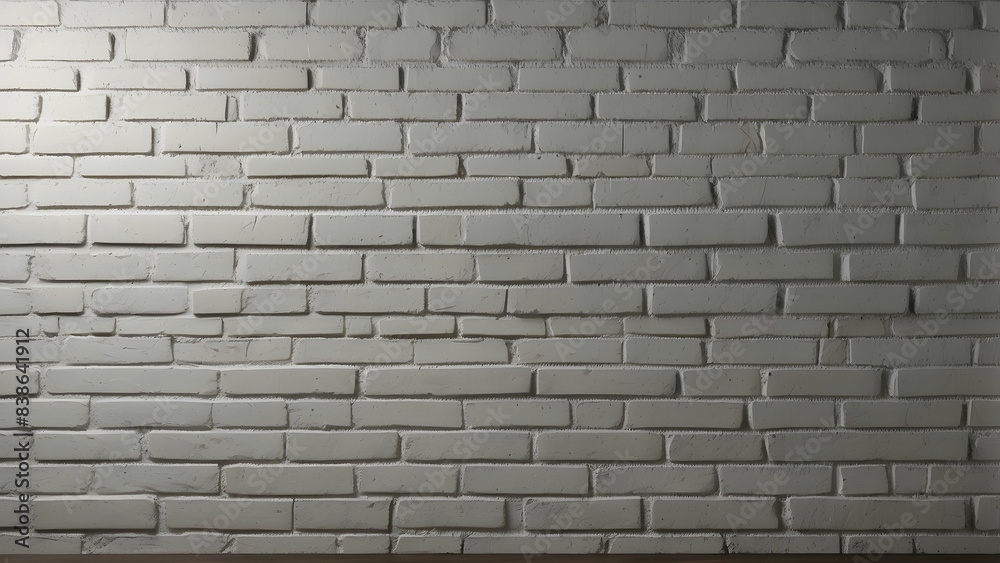 Fototapeta premium A plain image of a white painted brick wall with the texture of the bricks lightly visible