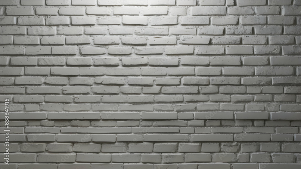 Obraz premium A full frame image of a white brick wall, showing a detailed texture perfect for backgrounds