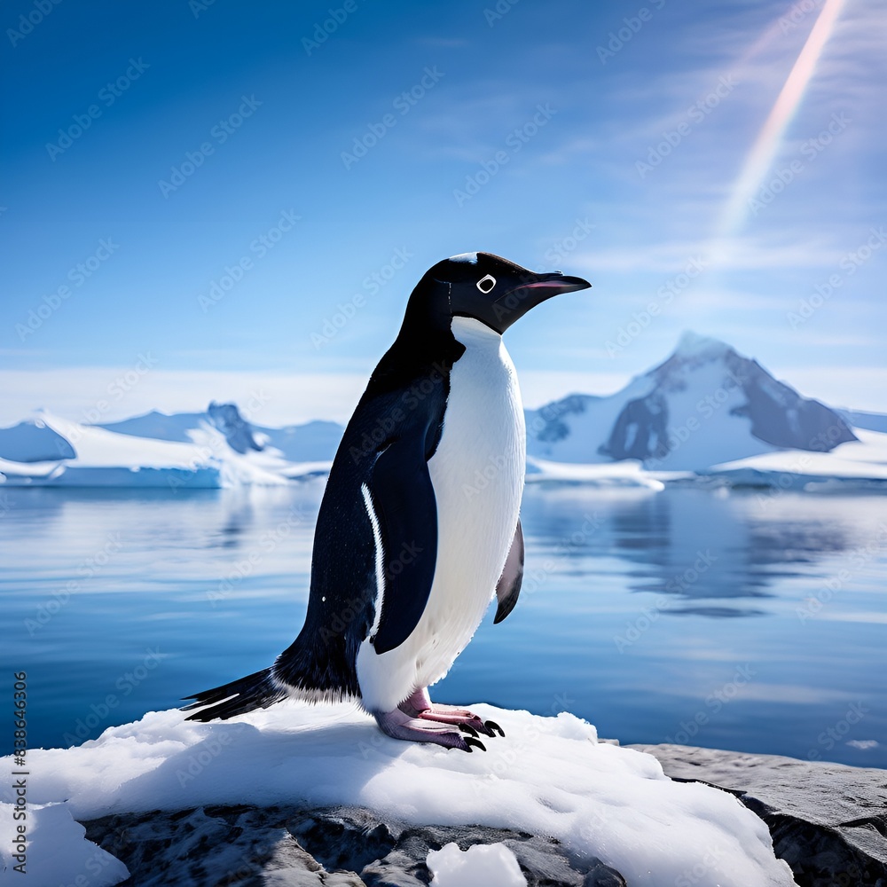 Fototapeta premium penguin on ice