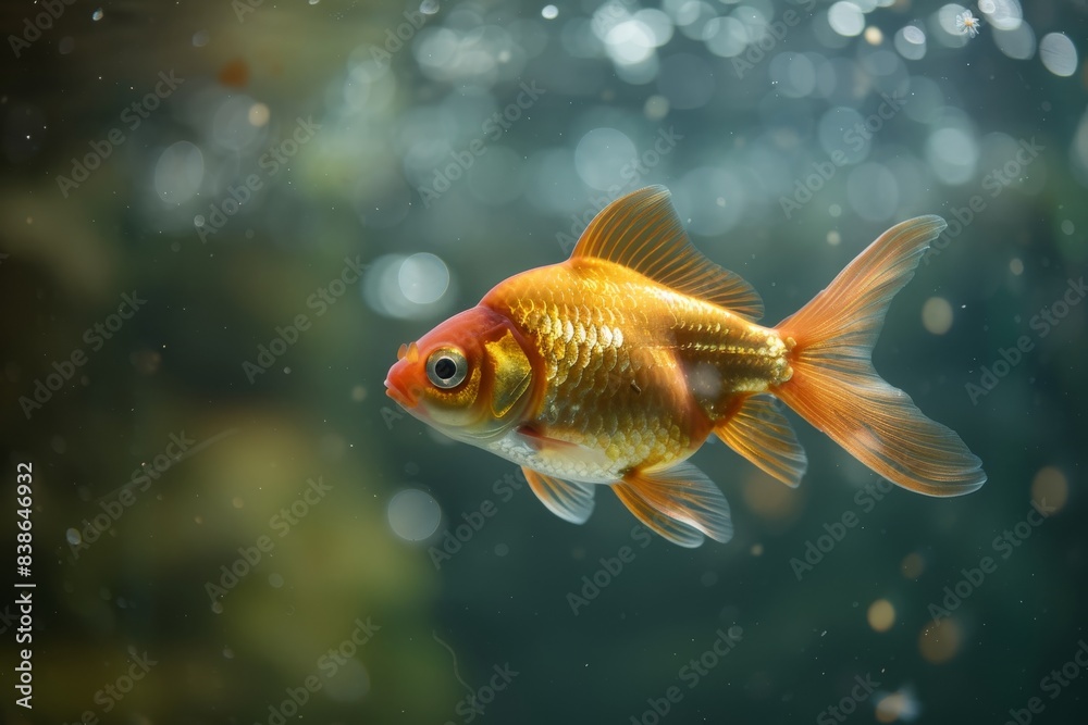 Goldfish in aquarium with aquatic plants background Goldfish in aquarium with aquatic plants background