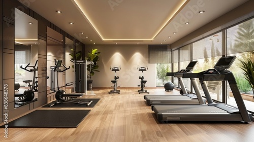 Gym interior and free space for your decoration