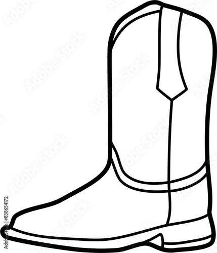 cowboy boots vector outline illustration