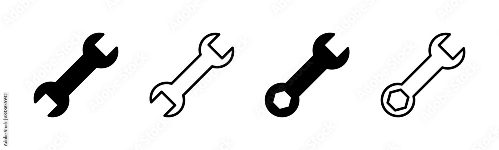 Wrench icon set. repair icon vector. tools icon vector Wrench icon set. repair icon vector. tools icon vector