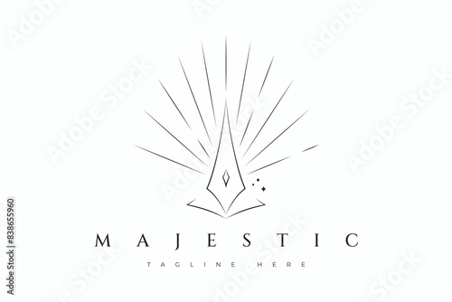 Destiny Logo Abstract Illustration Majestic Book Pen Light Revelation Miracle Esoteric Concept
