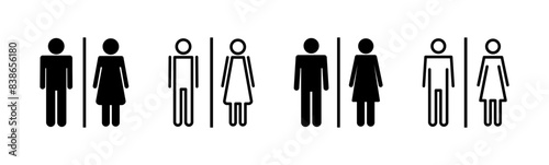 Toilet icon set. restrooms icon vector. bathroom sign. wc, lavatory