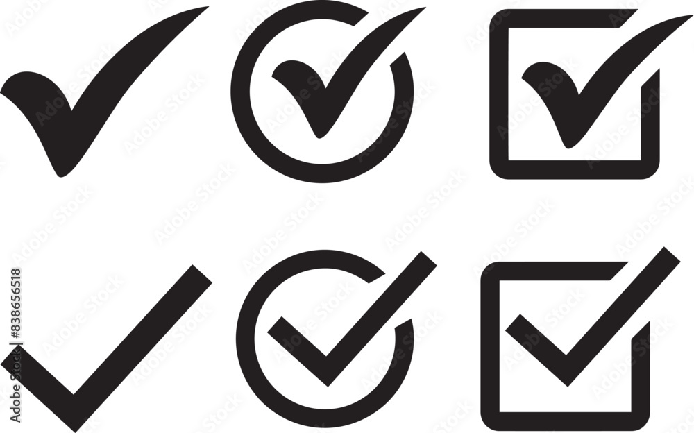 Check box icon with correct, accept checkmark icons tick box checked ...