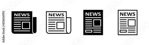 Newspaper icon set. news paper vector sign