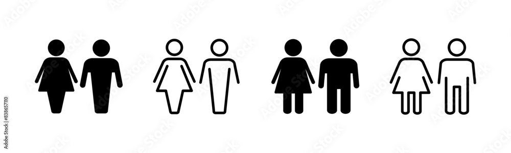 Man and woman icon set. male and female symbol Man and woman icon set. male and female symbol