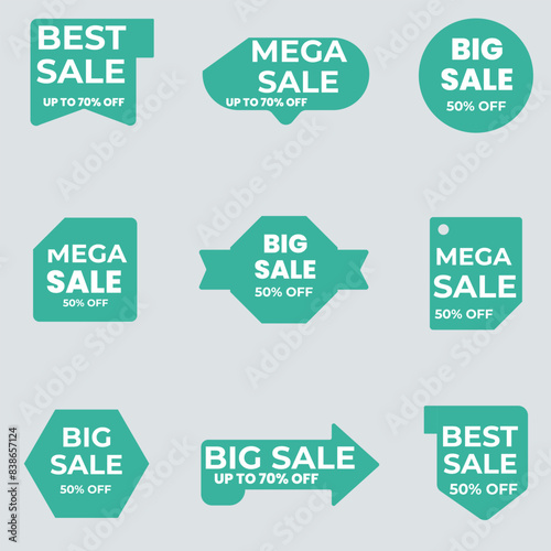 Realistic red price tags collection. Special offer or shopping discount label. Retail paper sticker. Promotional sale badge with text. Vector illustration.