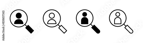 Hiring icon set. Search job vacancy icon. Human resources concept. Recruitment